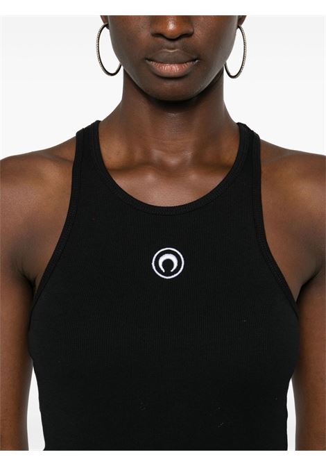 tank top moon logo ribbed donna nero MARINE SERRE | WTT014ACJER0011BK99